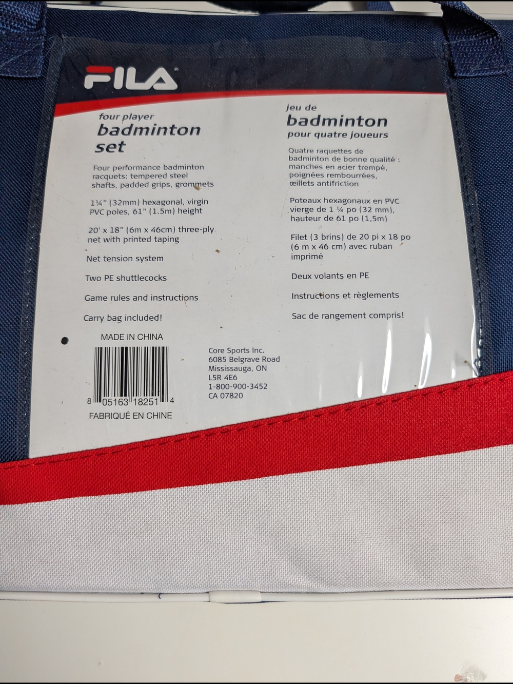 FILA Badminton Set - Navy, Red, White